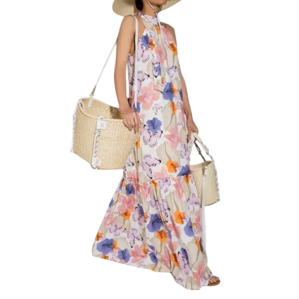 New Women’s Sensi Studio Halter Neck Maxi Dress Size L